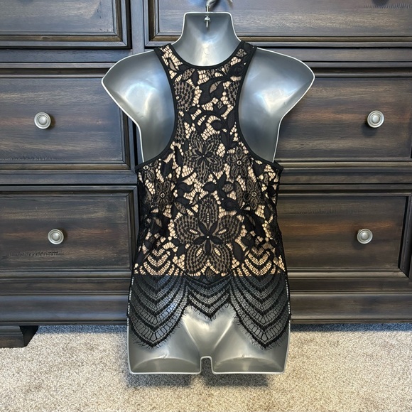 Express black tan lace tank top size xs new with tags - Picture 3 of 3